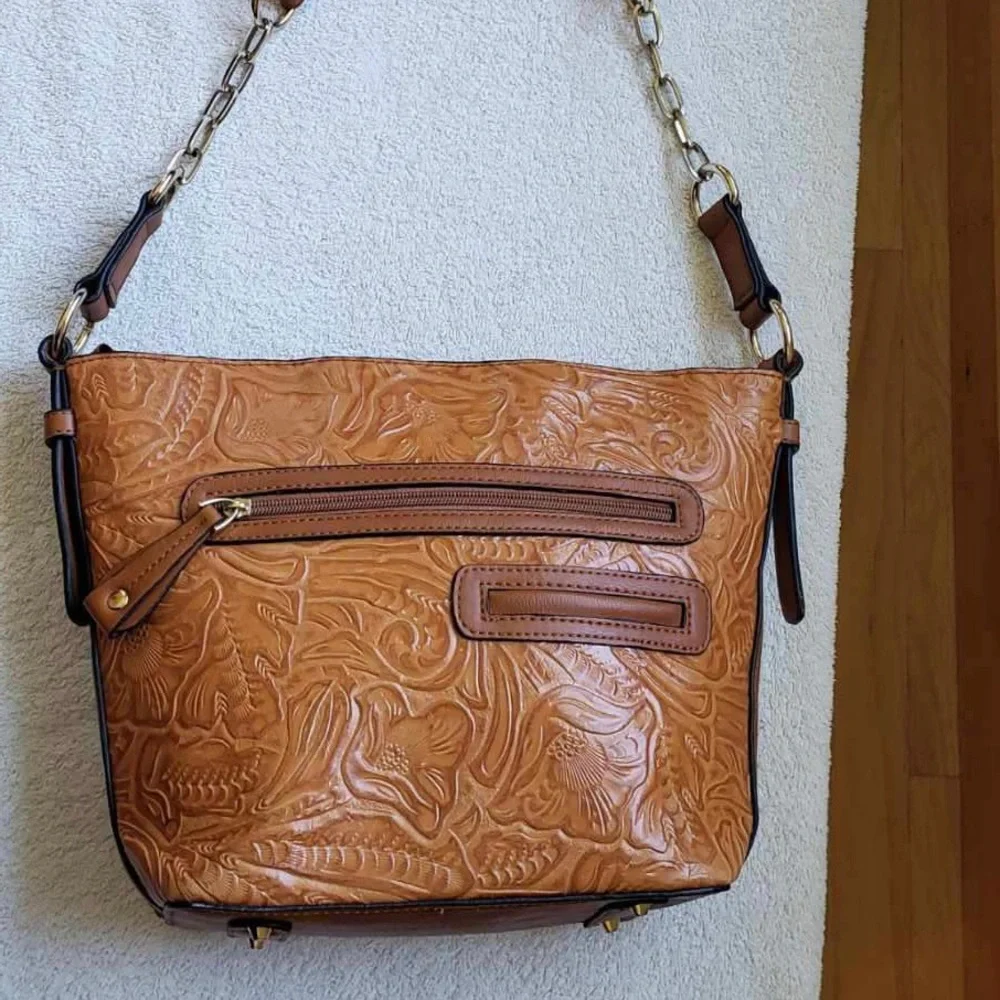 MC Brown Embossed Purse - Picture 3 of 15